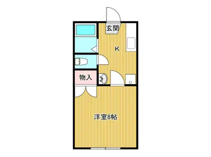 プレジール弥生(1K/2階)の間取り写真