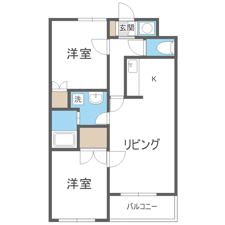 グリシーヌ41(2LDK/3階)の間取り写真