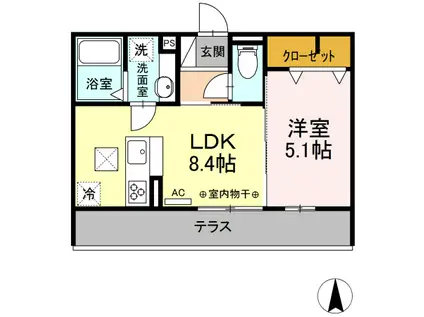 MAISON MINETTE(1LDK/1階)の間取り写真