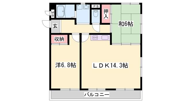 セントラルメゾン(2LDK/2階)の間取り写真