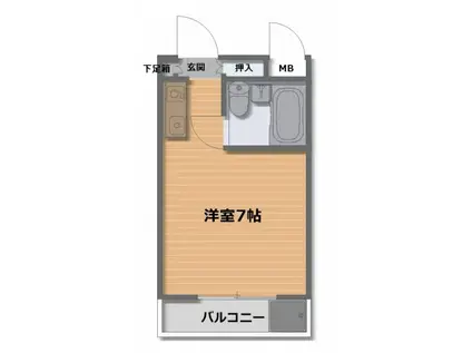 みささぎプチハイツ(1K/1階)の間取り写真