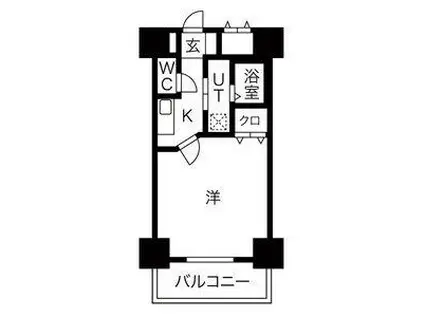 ABCサクラガーデン(1K/9階)の間取り写真