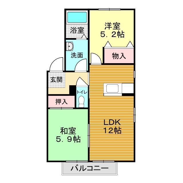 リッシュいずみ(2LDK/1階)の間取り写真
