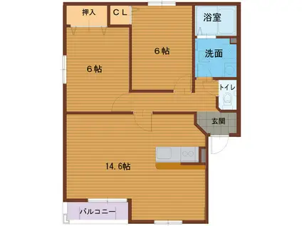 パークメゾンさくら(2LDK/2階)の間取り写真