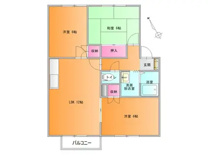 YMOあこや(3LDK/2階)の間取り写真