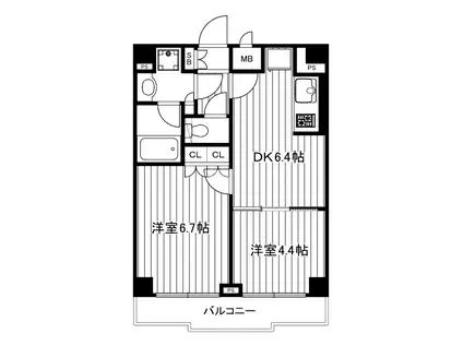 ルーブル上板橋(2DK/5階)の間取り写真