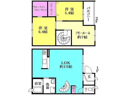カナメゾン夙川(2LDK)の間取り写真