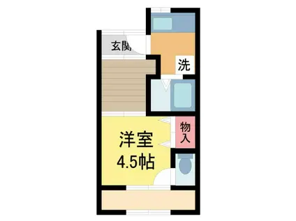 呉服町5-4 桜井(1SK/1階)の間取り写真