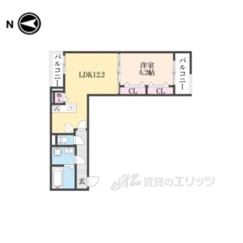 アプリコット3(1LDK/2階)の間取り写真