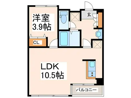 NOVEL八王寺(1LDK/3階)の間取り写真