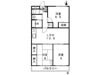 ソーシャルOMORIII(3LDK/1階)の間取り写真