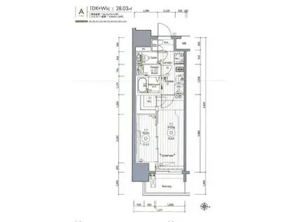 エステムコート名古屋新栄VI アートテラス(1DK/4階)の間取り写真
