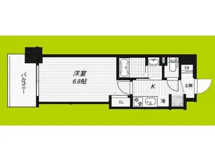 LUXE深江橋II(1K/5階)の間取り写真