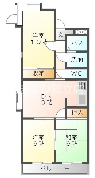 ペイサージュ28A(3DK/4階)の間取り写真