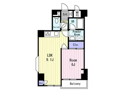 ライオンズマンション両国南(1LDK/4階)の間取り写真