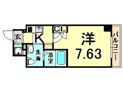 エス・キュート尼崎2(1K/6階)の間取り写真