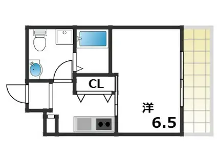 パロス須磨戸政町(1K/2階)の間取り写真
