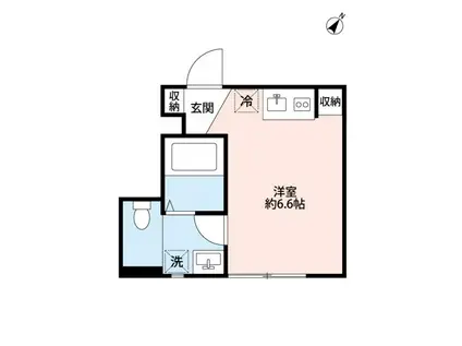 ハナテラス竹ノ塚(ワンルーム/1階)の間取り写真