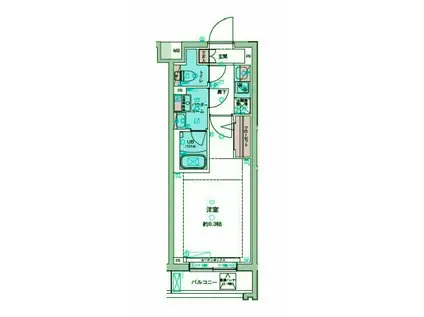 ガリシア旗の台(1K/5階)の間取り写真