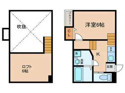 アンピオ八田(1K/1階)の間取り写真