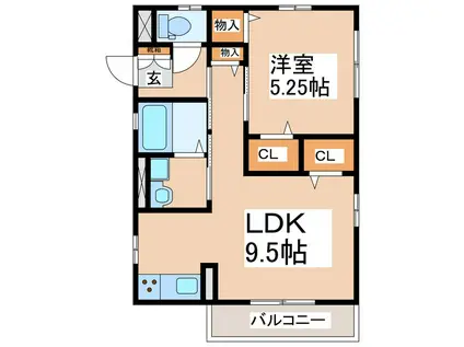 宝レジデンス(1LDK/1階)の間取り写真