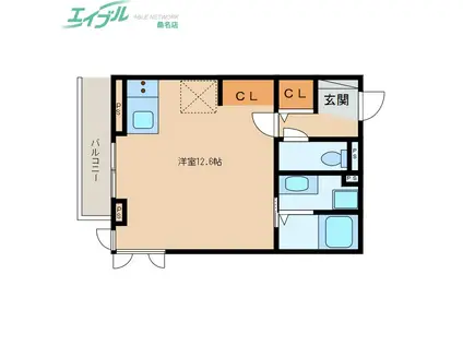 スタブリテラス桑名(ワンルーム/2階)の間取り写真