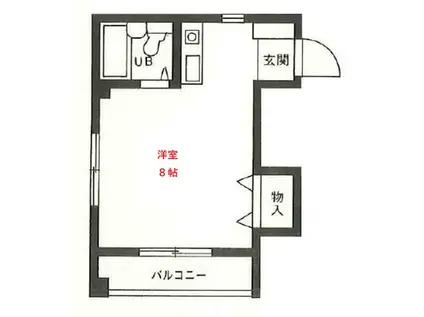 リバーズ多摩(ワンルーム/2階)の間取り写真