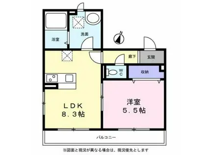 K′S ハウス(1LDK/1階)の間取り写真