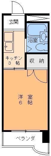 富士コーポラス(1K/3階)の間取り写真