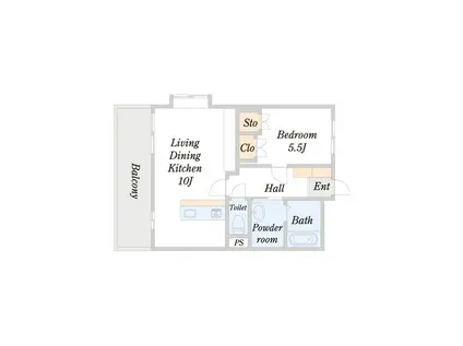 M・ポラール(1LDK/1階)の間取り写真