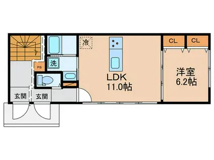 FELICITE ノース HILLS BIS(1LDK/1階)の間取り写真