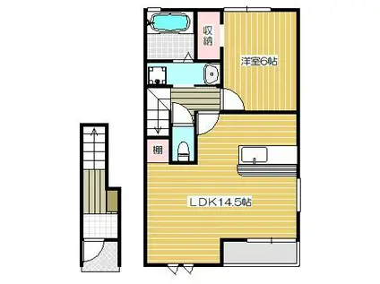 グランヴィア(1LDK/2階)の間取り写真