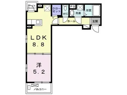 ロンガ ヴィータ和泉(1LDK/3階)の間取り写真