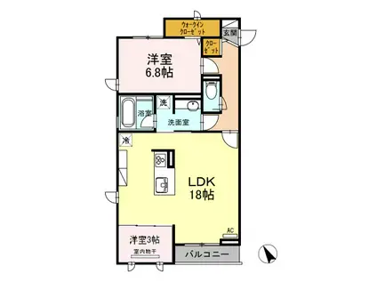 D-RESIDENCE御船町(2LDK/3階)の間取り写真