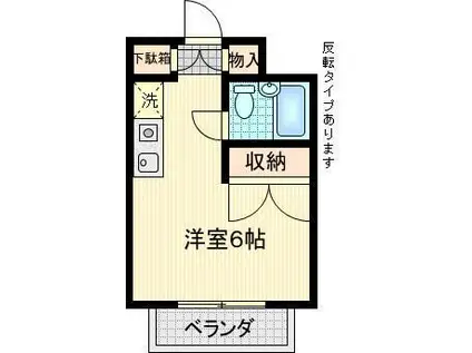 リヴィエール鶴牧(ワンルーム/3階)の間取り写真
