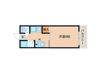 カサグランデ(1K/2階)の間取り写真