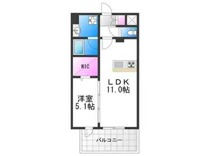 ラ・リヴィエール(1LDK/1階)の間取り写真