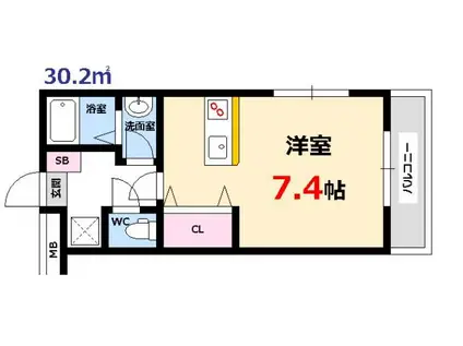 MIRAI I(1K/2階)の間取り写真