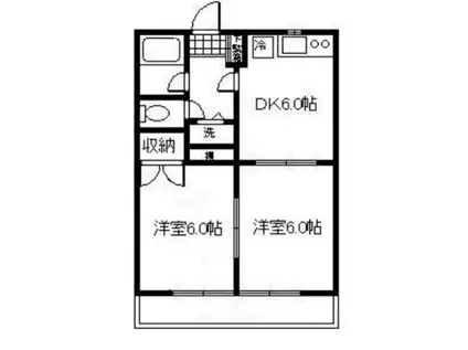 MACタウン大宮S棟(2DK/2階)の間取り写真