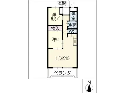 サンパーク庄内通(2LDK/1階)の間取り写真