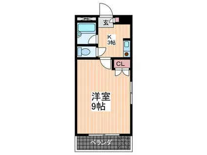 ツインマンションOHSAKI(1K/3階)の間取り写真