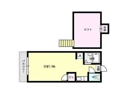 ステラコンシオン26(ワンルーム/2階)の間取り写真