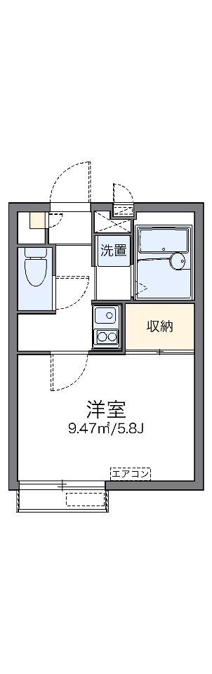 レオパレスメゾン錦(1K/1階)の間取り写真