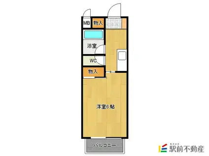 本町ハイツ(1K/2階)の間取り写真