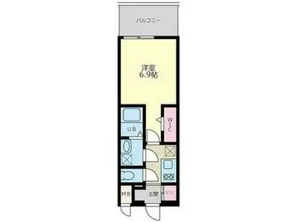 レジュールアッシュNAMBA(1K/10階)の間取り写真