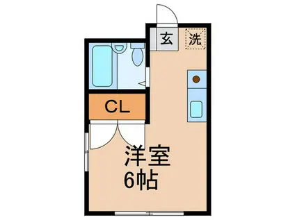 メゾン暁(ワンルーム/2階)の間取り写真