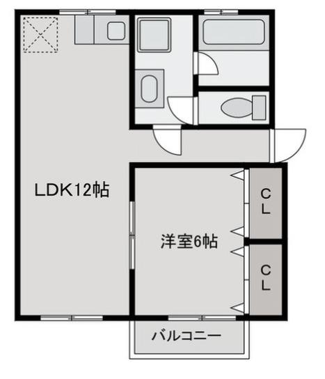 ソファレ小河原D棟(1LDK/2階)の間取り写真