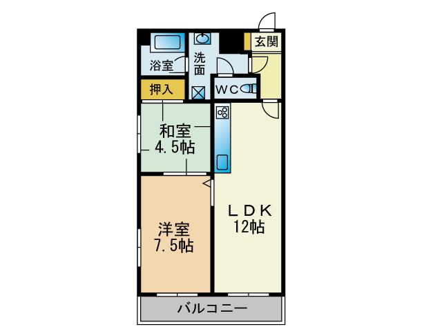 シャンボール日東プラザ(2LDK/11階)の間取り写真