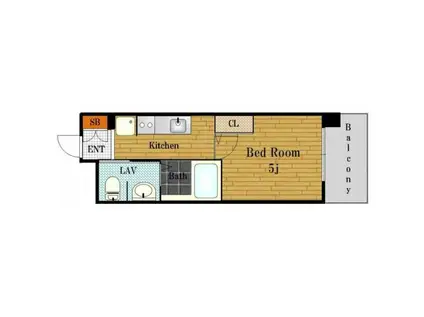 ブリリアント大阪西(1K/5階)の間取り写真