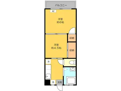 メゾン川口朝日II(2K/5階)の間取り写真